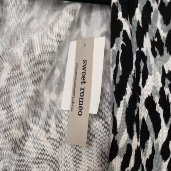 Sweet Romeo Open Front Cardigan Leopard Print NWT - Picture 7 of 8